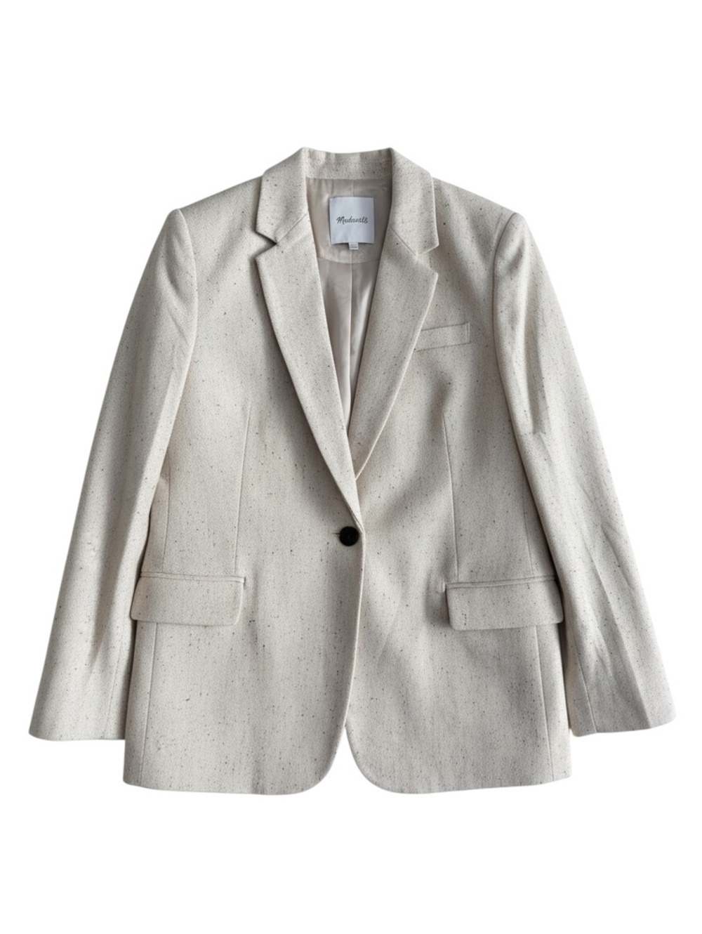 Madewell The Kline Blazer Oatmeal Herringbone Italian Fabric 8 NWT